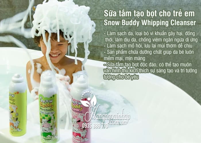 Sữa tắm tạo bọt cho trẻ em Snow Buddy Whipping Cleanser Hàn Quốc 4