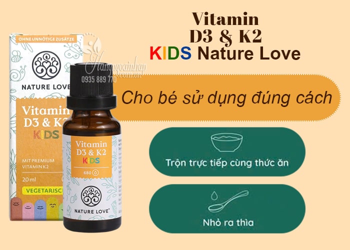 Vitamin D3 K2 Kids Nature Love cho bé chai 20ml của Đức 7