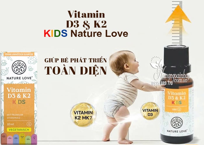 Vitamin D3 K2 Kids Nature Love cho bé chai 20ml của Đức 2