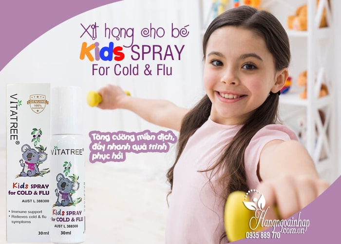 Xịt họng cho bé Vitatree Kids Spray For Cold & Flu của Úc 12