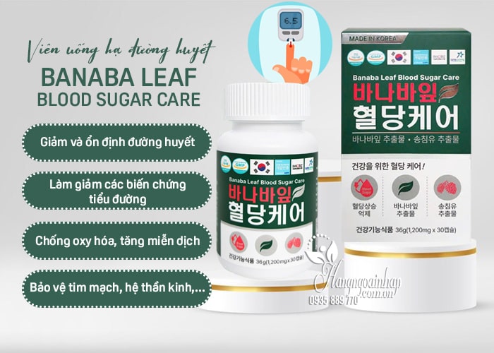 Viên uống hạ đường huyết Banaba Leaf Blood Sugar Care 30 viên 2