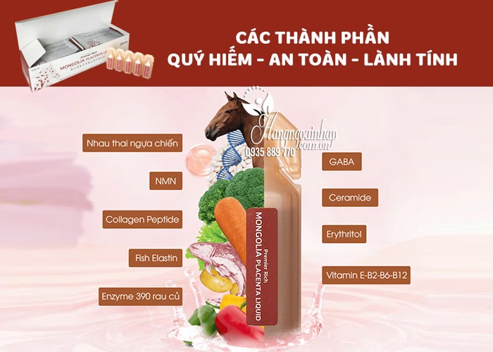 Nhau thai ngựa Mongolia Placenta Liquid Eikenbi của Nhật Bản 2