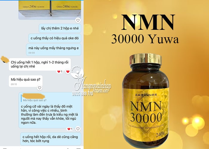 NMN 30000 Yuwa 240 viên của Nhật Bản trẻ hóa tế bào 90