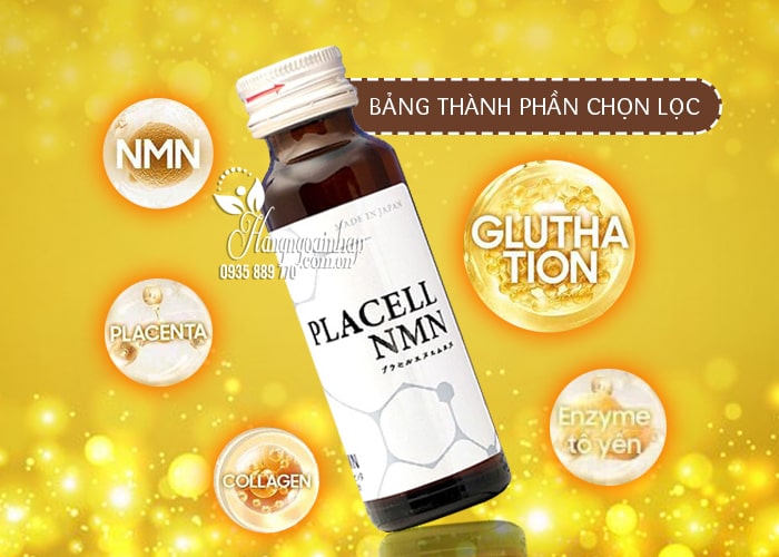 Nước uống trắng da Placell NMN của Nhật Bản hộp 10 chai x 50ml 5