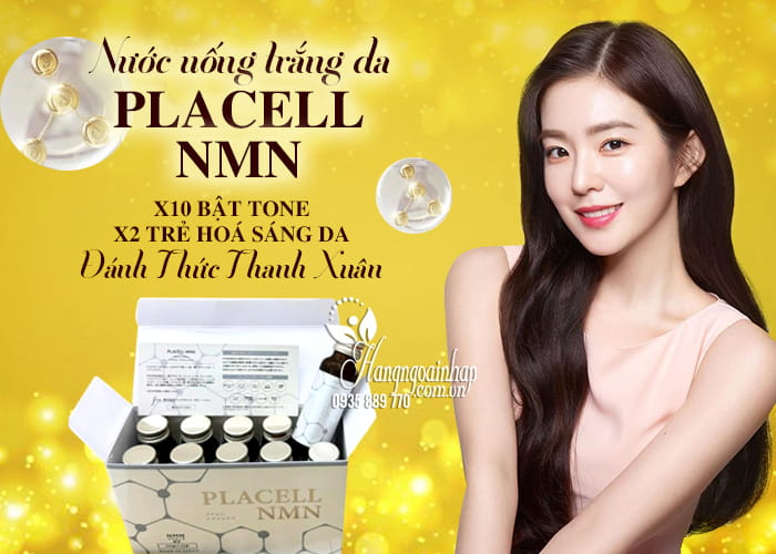 Nước uống trắng da Placell NMN của Nhật Bản hộp 10 chai x 50ml 12