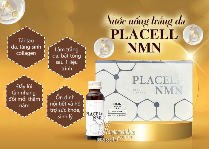 Nước uống trắng da Placell NMN của Nhật Bản hộp 10 chai x 50ml 8