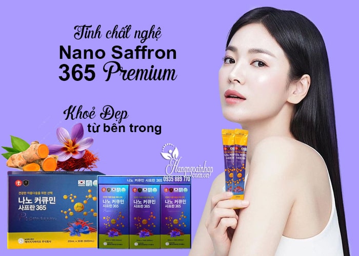 Tinh chất nghệ Nano Curcumin Saffron 365 Premium hộp 30 gói 1