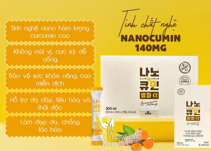 Tinh chất nghệ Nanocumin Alpha 140mg của Hàn Quốc 30 gói 5