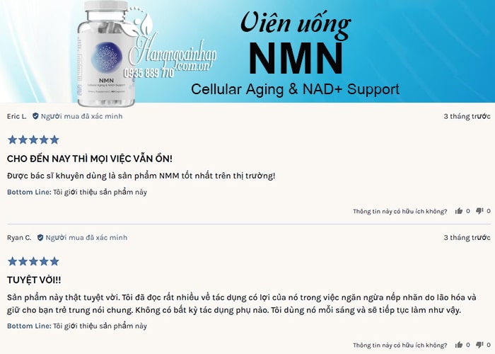 Viên uống Infiniwell NMN Cellular Aging & NAD+ Support Mỹ  90