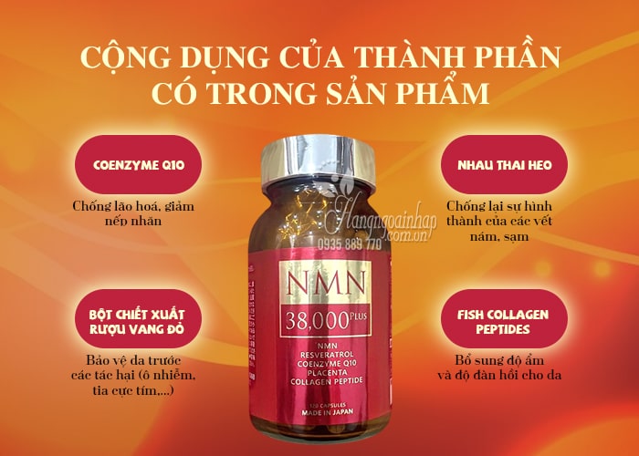 Viên uống NMN 38000 Plus của Nhật Bản 120 viên ngừa lão hóa 7