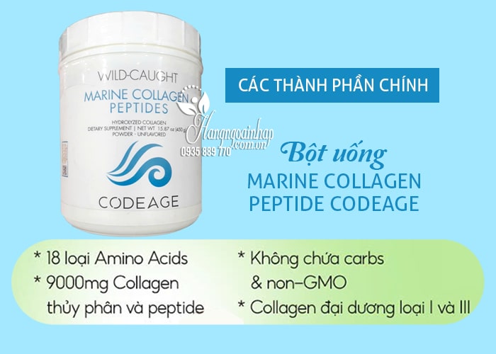 Bột uống Marine Collagen Peptide CodeAge 450g của Mỹ  89