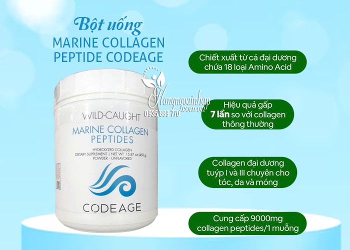 Bột uống Marine Collagen Peptide CodeAge 450g của Mỹ  56