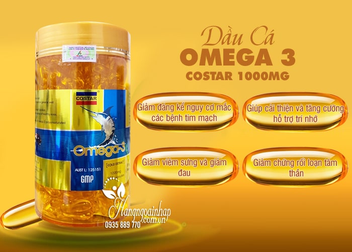 Dầu Cá Omega 3 Costar 1000mg của Úc hộp 365 viên 00