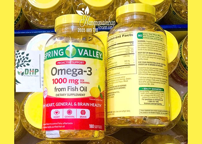 Dầu cá Spring Valley Omega-3 1000mg From Fish Oil của Mỹ 89