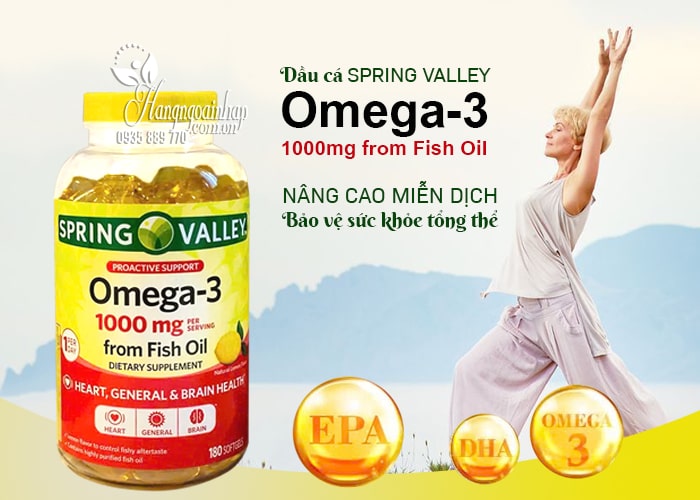 Dầu cá Spring Valley Omega-3 1000mg From Fish Oil của Mỹ 12