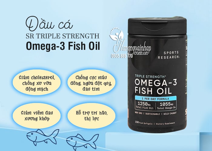 Dầu cá SR Triple Strength Omega-3 Fish Oil 150 viên của Mỹ 56