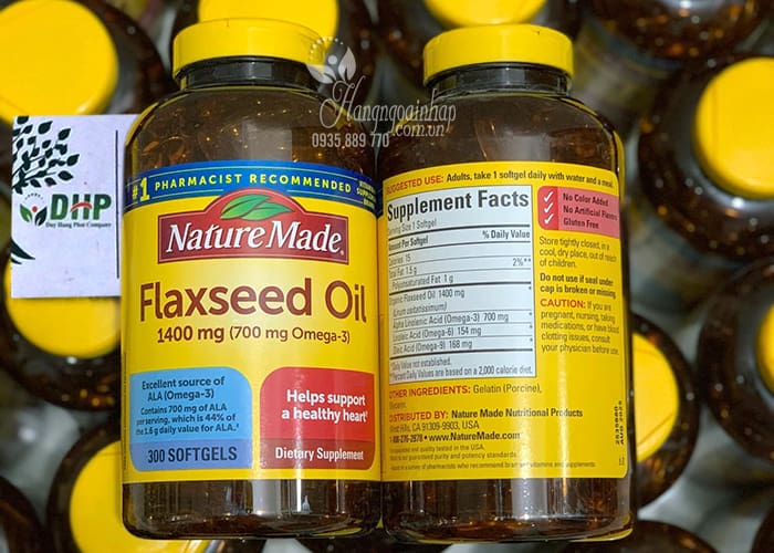 Dầu hạt lanh Omega 3 6 9 Flaxseed Oil Nature Made 1400mg mẫu mới 07