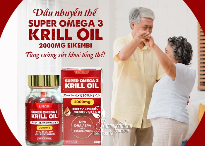 Dầu nhuyễn thể Super Omega 3 Krill Oil 2000mg Eikenbi 12