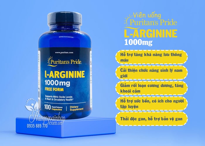 Viên uống L-Arginine 1000mg Puritan’s Pride 100 viên của Mỹ 4