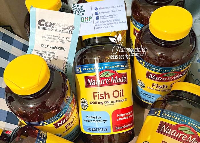 Nature Made Fish Oil 1200mg 360mg Omega 3 của Mỹ 90