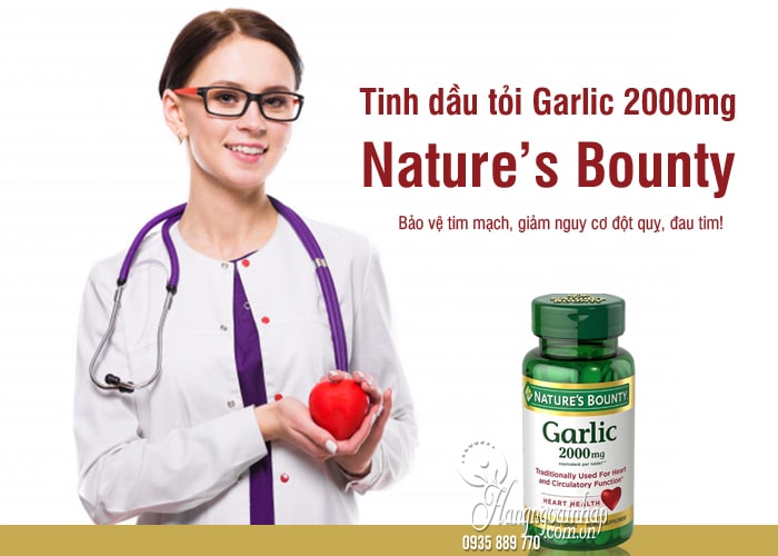 Tinh dầu tỏi Garlic 2000mg Nature’s Bounty 120 viên của Mỹ 2