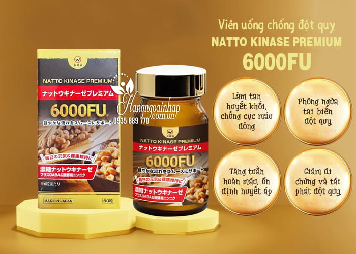 Viên uống chống đột quỵ Natto Kinase Premium 6000FU Nhật Bản 3