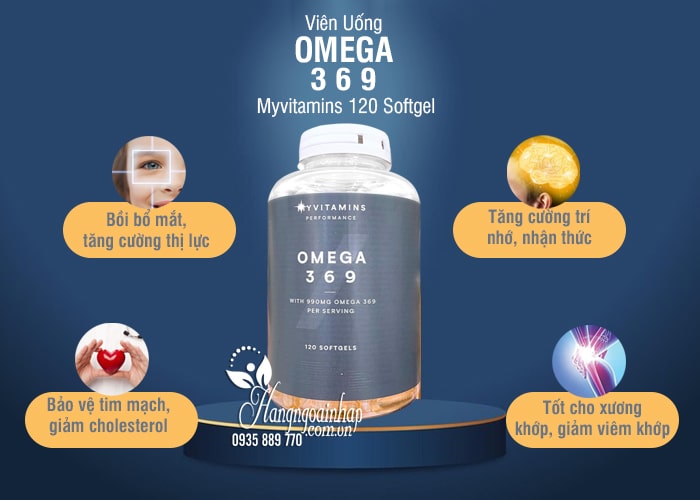 Viên uống Omega 3 6 9 Myvitamins 120 Softgel của Pháp 8