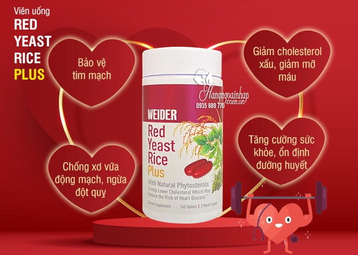 Viên uống Weider Red Yeast Rice Plus 1200mg của Mỹ 6y7