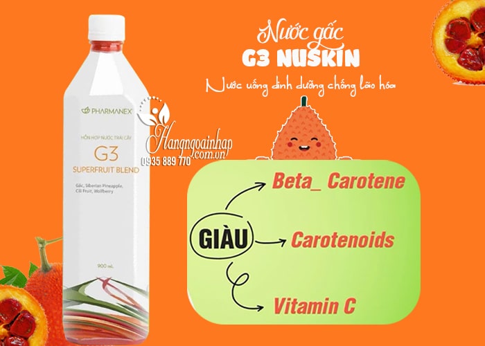 Nước gấc G3 Nuskin, nước uống dinh dưỡng chống lão hóa 9