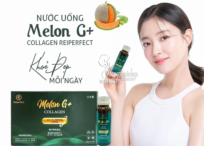 Nước uống Melon G+ Collagen Reiperfect của Nhật Bản 10 chai 12