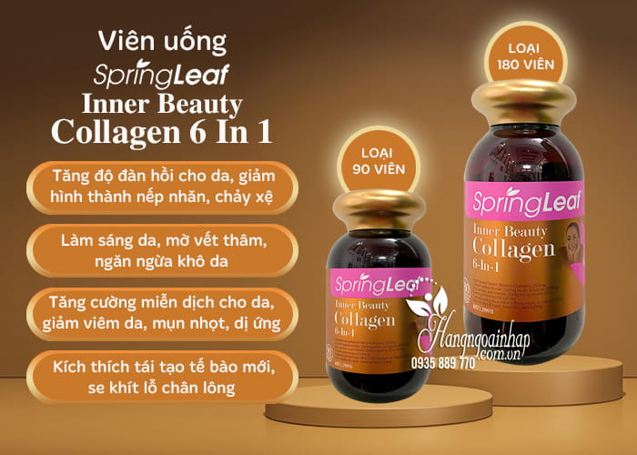 Viên uống Collagen 6 in 1 Spring Leaf Inner Beauty của Úc 3