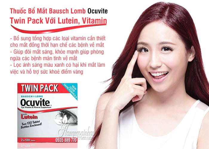 Thuốc Bổ Mắt Bausch Lomb Ocuvite Twin Pack Với Lutein, Vitamin 8