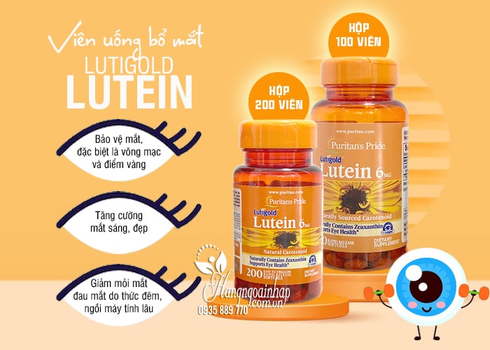 Viên uống bổ mắt Puritan's Pride Lutigold Lutein 6mg 100 viên của Mỹ 45