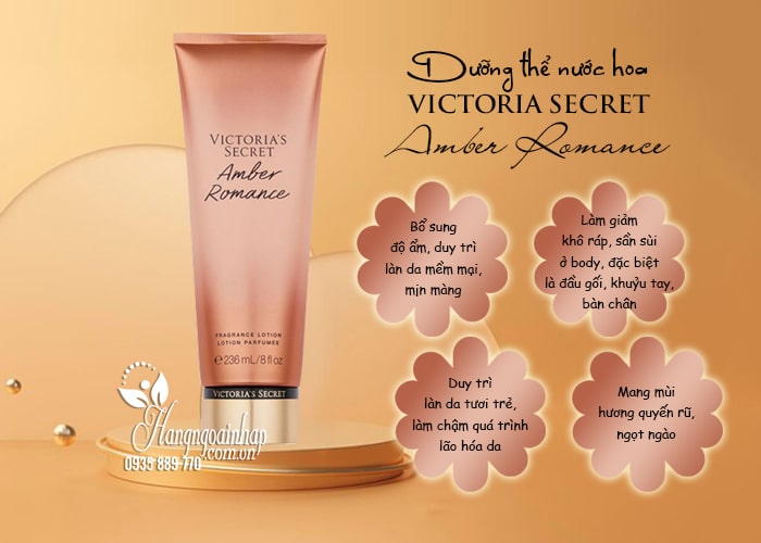 Dưỡng thể nước hoa Victoria Secret Amber Romance 236ml của Mỹ 7