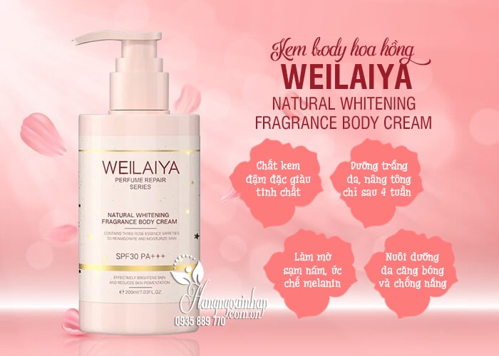 Kem body nâng tông Weilaiya Natural Whitening Fragrance 200ml 67