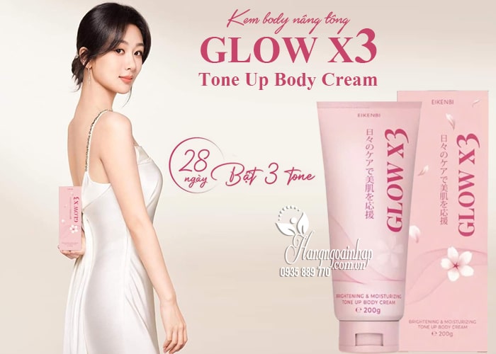 Kem body nâng tông Eikenbi Glow X3 Tone Up Body Cream 200g 12