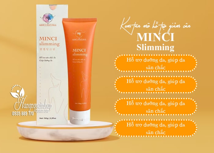 Kem tan mỡ hỗ trợ giảm cân Minci Slimming tuýp 150g chính hãng 678