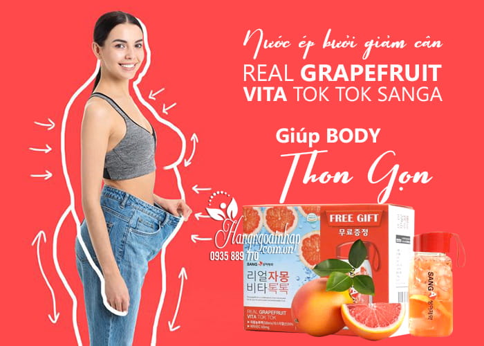 Nước ép bưởi giảm cân Real Grapefruit Vita Tok Tok Sanga 12