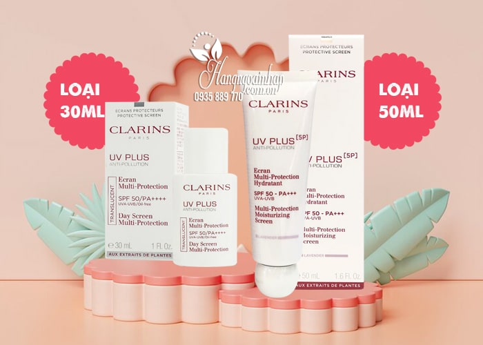 Kem chống nắng Clarins UV Plus Anti-Pollution Rosy Glow Pháp Mẫu Mới 56