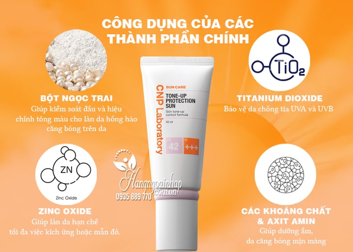 Kem chống nắng CNP Laboratory Tone Up Protection Sun Hàn Quốc 4