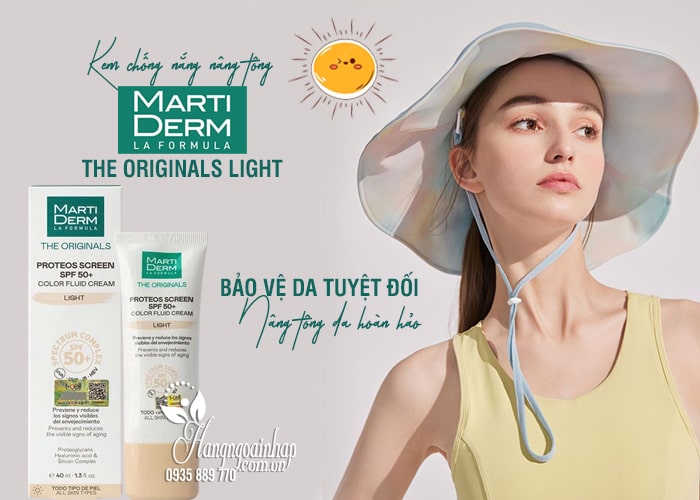 Kem chống nắng nâng tông MartiDerm The Originals Light 40ml 23