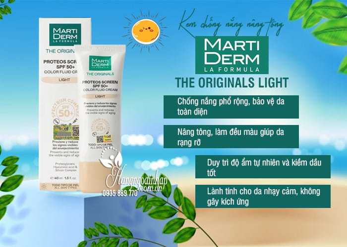 Kem chống nắng nâng tông MartiDerm The Originals Light 40ml 67