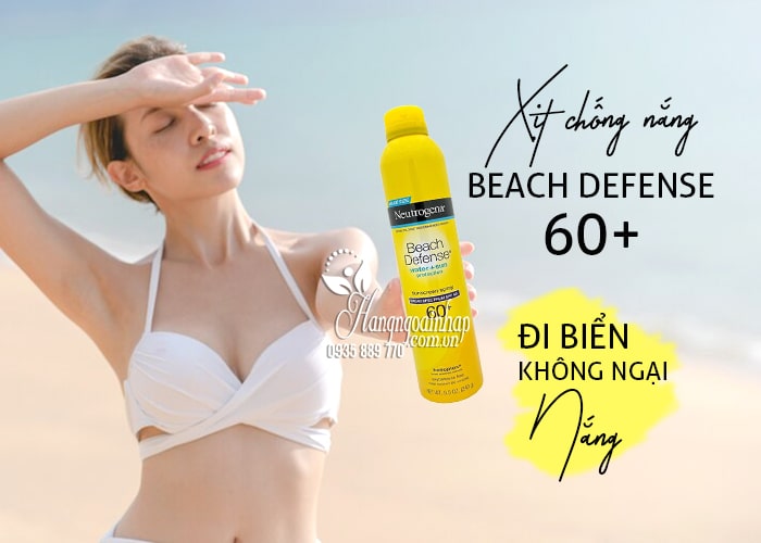 Xịt chống nắng Neutrogena 60+ Beach Defense đi biển 240g 23