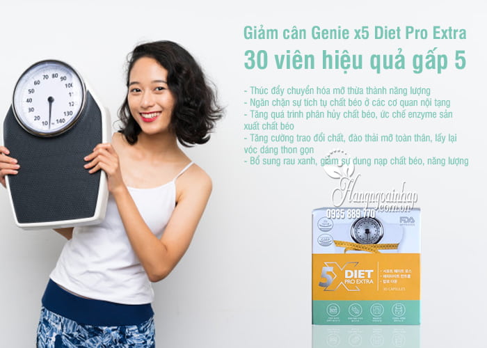 Giảm cân Genie x5 Diet Pro Extra 30 viên hiệu quả gấp 5 6