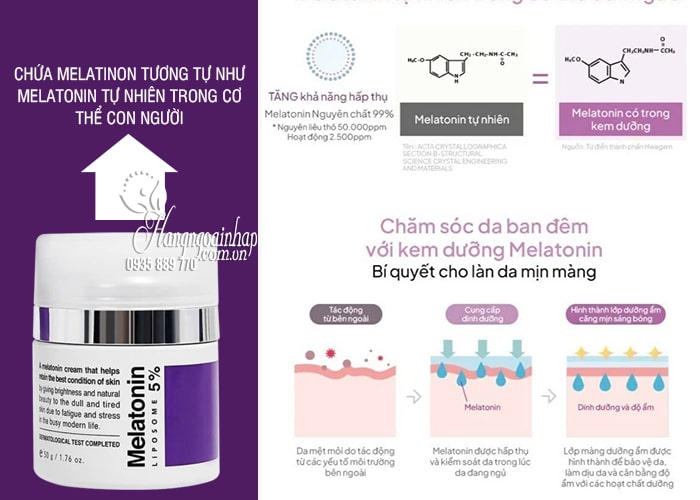 Kem dưỡng da Melatonin Liposome 5% Maxclinic hũ 50g 80