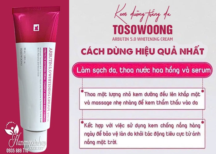 Kem dưỡng trắng da Arbutin 5% Whitening Cream Tosowoong 50ml 00