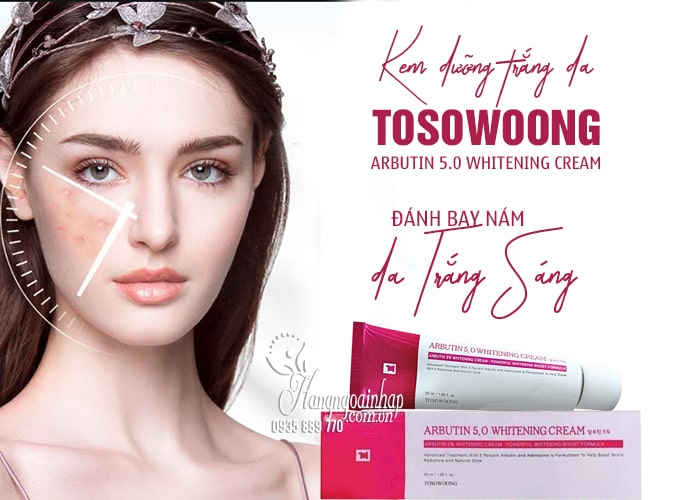 Kem dưỡng trắng da Arbutin 5% Whitening Cream Tosowoong 50ml 34