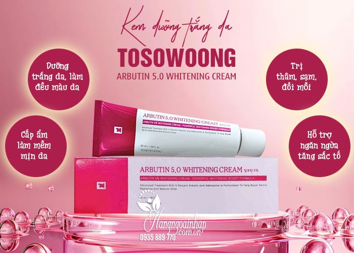 Kem dưỡng trắng da Arbutin 5% Whitening Cream Tosowoong 50ml 78