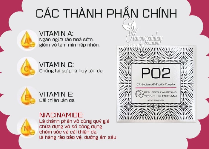 Kem váng sữa PO2 Tone Up Cream 50g của Hàn Quốc 78