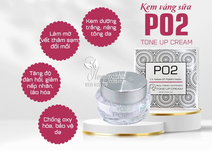 Kem váng sữa PO2 Tone Up Cream 50g của Hàn Quốc 45